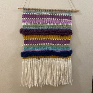 Handmade Woven Wall Hanging with Fringe